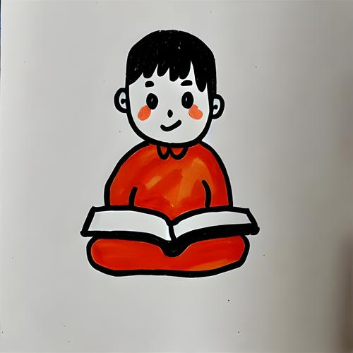 儿童读书简笔画 儿童读书简笔画小女孩