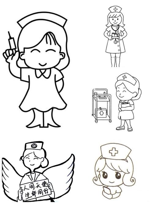 护士简笔画简单又漂亮图片