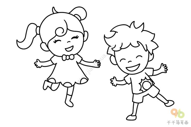 小男孩和小女孩简笔画 小男孩和小女孩简笔画卡通