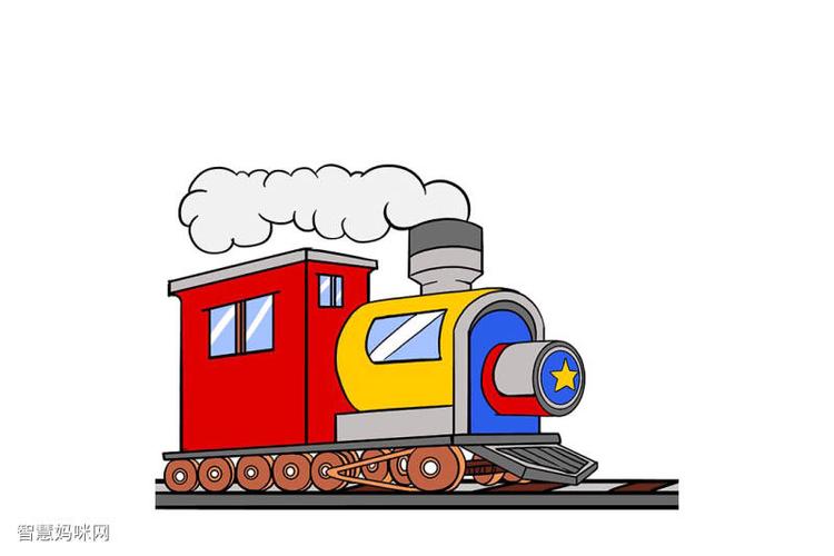 小火车简笔画图片彩色