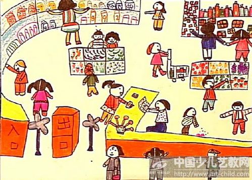 超市儿童画 超市幼儿绘画