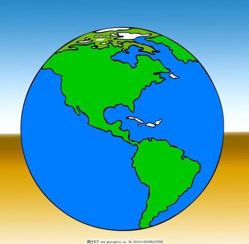 地球平面图简笔画 地球平面图简笔画(有颜色)