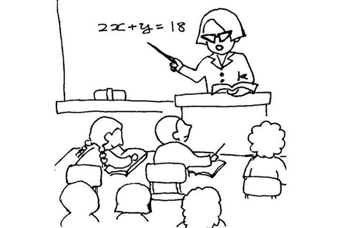 老师和学生的简笔画图片
