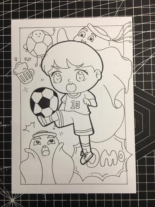 儿童画足球
