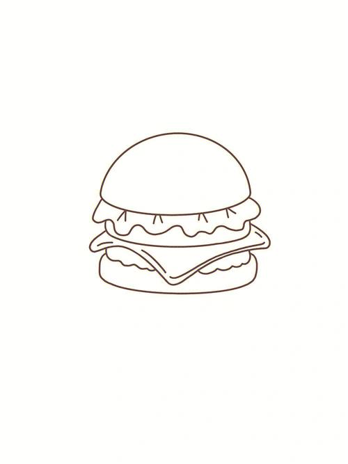 汉堡的简笔画 薯条汉堡的简笔画