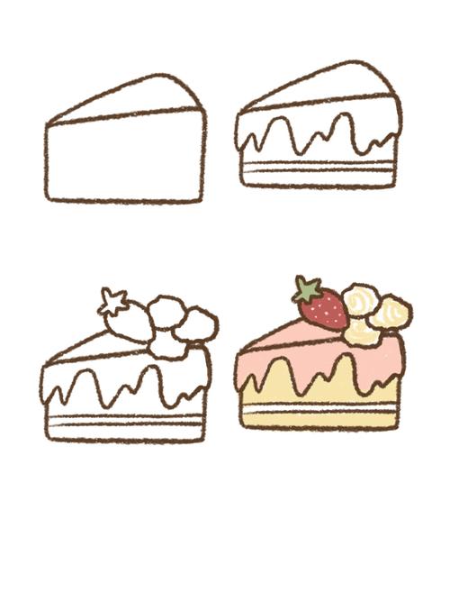 卡通蛋糕简笔画 卡通蛋糕简笔画彩色