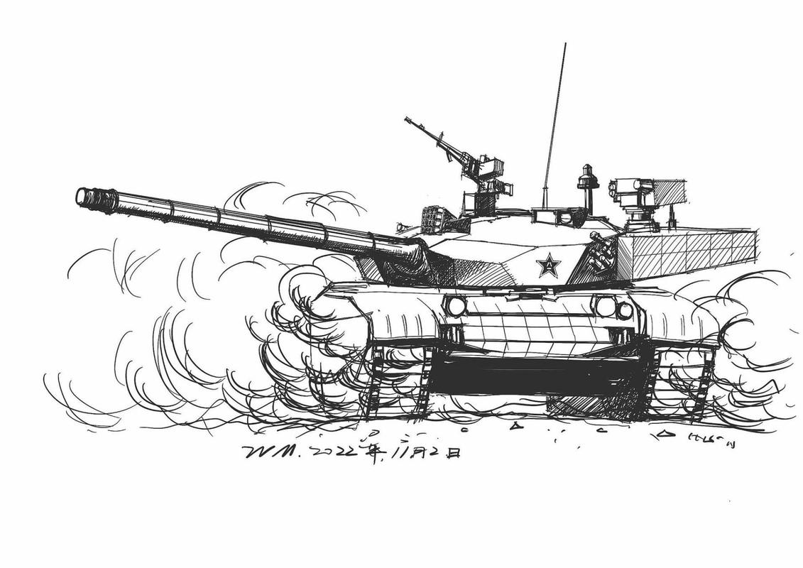 99a主战坦克简笔画