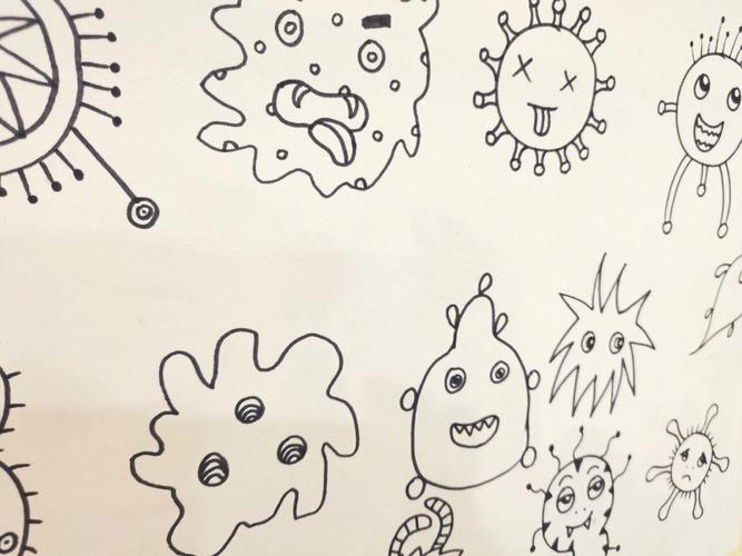 细菌简笔画图片