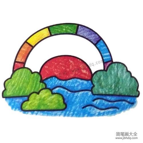 雨后彩虹简笔画