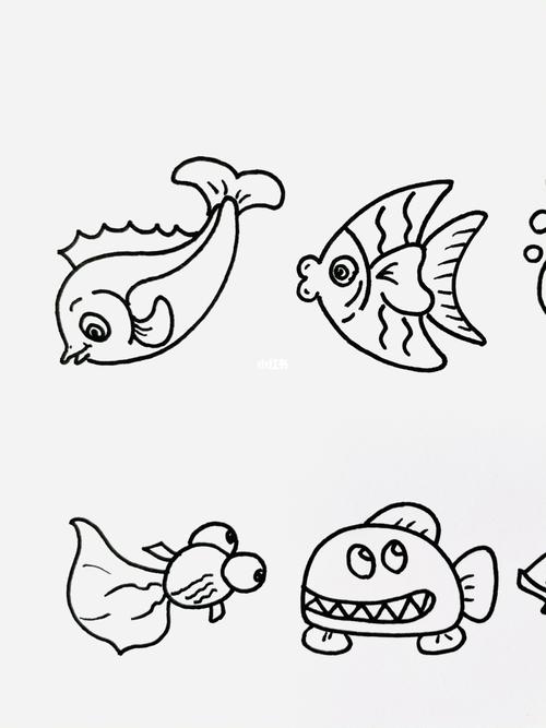幼儿园鱼的简笔画 幼儿园鱼的简笔画图片大全