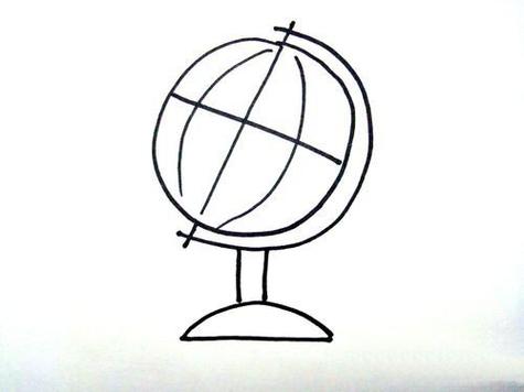 地球仪的画法简笔画