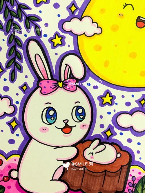 兔子吃月饼简笔画图片大全 兔子吃月饼简笔画图片大全集