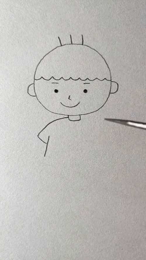 简笔画一个小男孩 简笔画一个小男孩涂色
