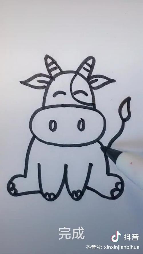 简笔画牛的画法最简单可爱