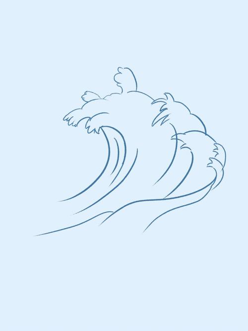 翻滚的海浪简笔画 翻滚的海浪简笔画图片