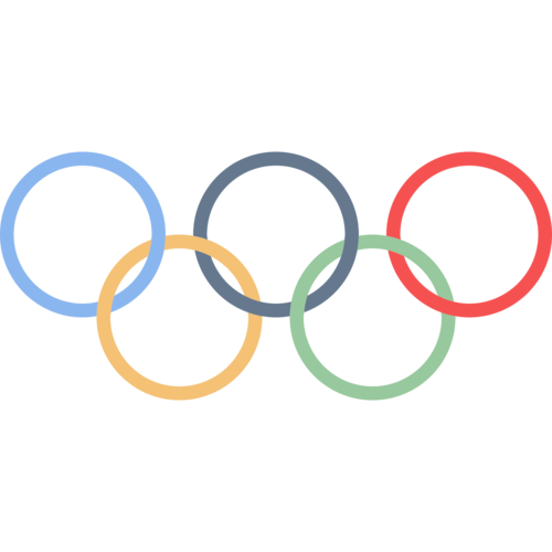 奥运五环简笔画彩色图片