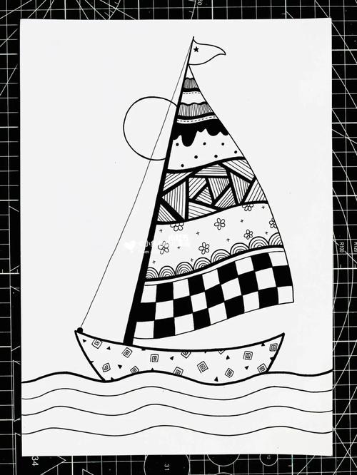 帆船的画法简单又漂亮图片