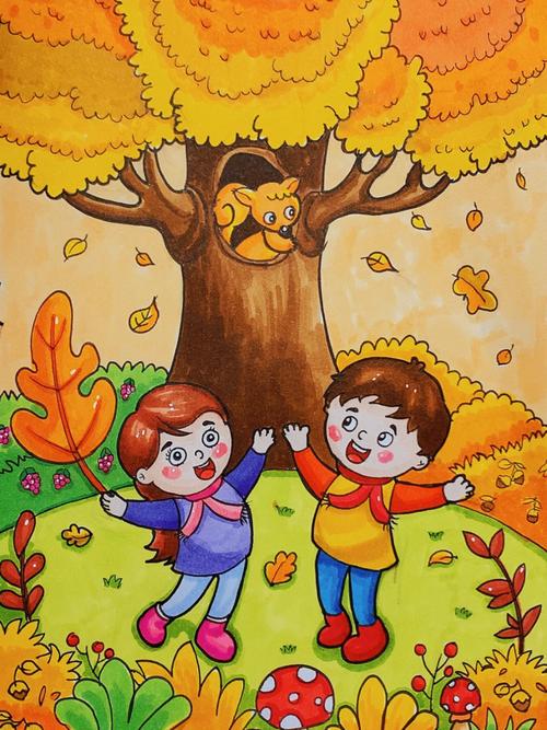 幼儿画秋天的景色简笔画