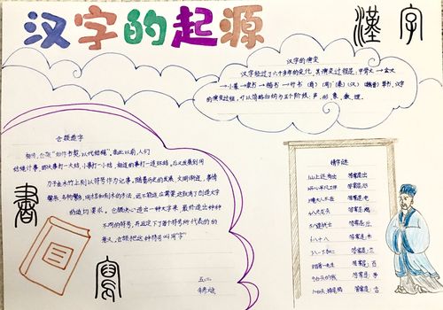 汉字的起源手抄报简单 汉字的起源手抄报简单二年级