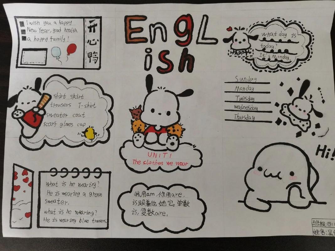 四年级英语手抄报怎么做