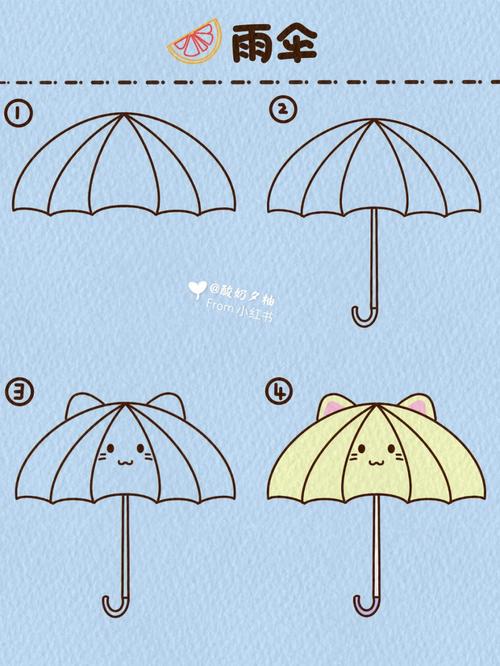 简笔画雨伞 