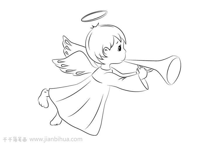 天使可爱简笔画