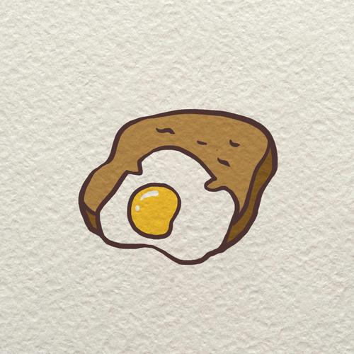 鸡蛋的简笔画 小朋友剥鸡蛋的简笔画