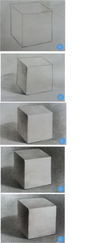 素描立方体图片 立方体素描步骤图
