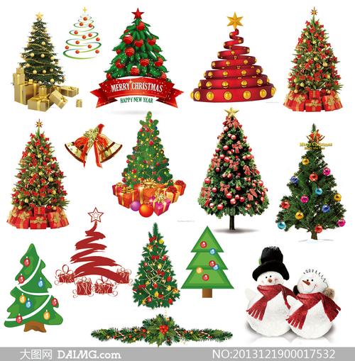 圣诞树装饰素材 圣诞树图片装饰