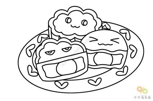月饼简笔画可爱卡通 月饼简笔画可爱卡通漫画