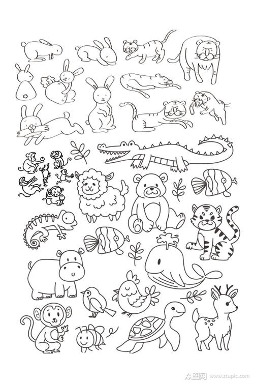 100种动物简笔画 100种动物简笔画图片大全