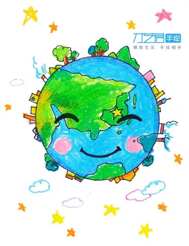 地球简笔画彩色 儿童地球简笔画彩色