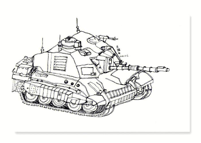 简笔画坦克 画一辆霸气装甲车