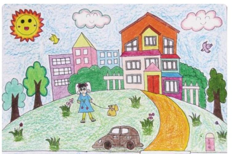 美丽的家园儿童画 美丽的家园儿童画三级