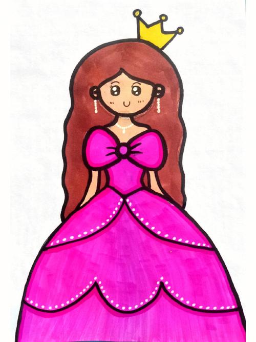 漂亮的小公主简笔画