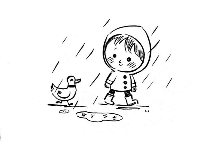 秋雨简笔画
