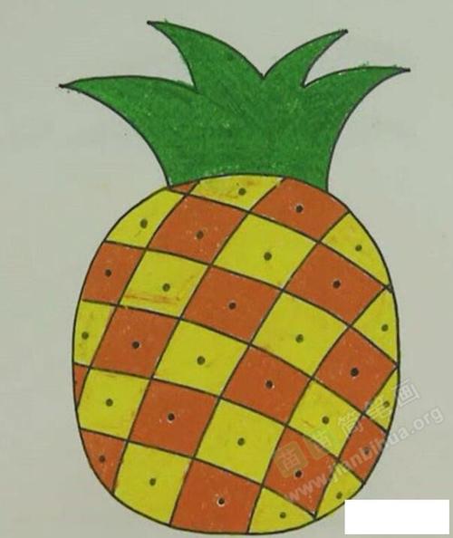 菠萝简笔画 菠萝简笔画图片带颜色