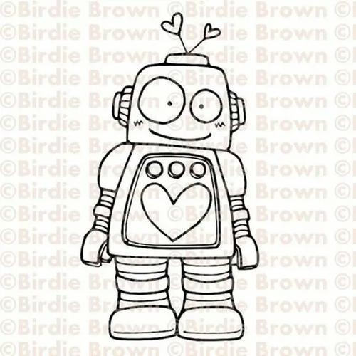 女生机器人简笔画可爱卡通