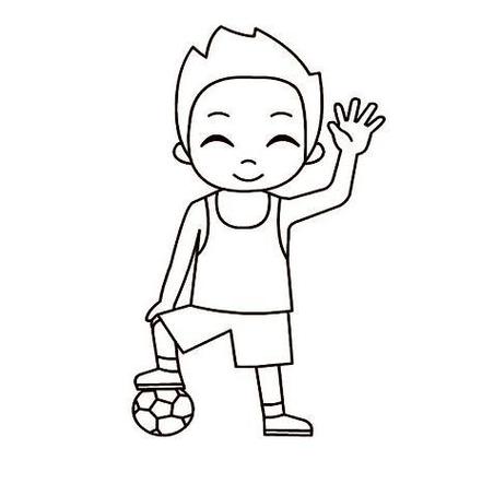 足球男孩简笔画