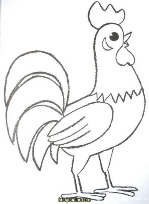 简笔画大公鸡 简笔画大公鸡的简单画法