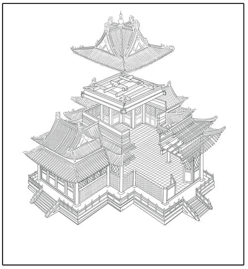 中国古代建筑简笔画 中国古代建筑简笔画图片