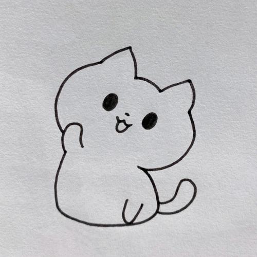 小猫可爱简笔画