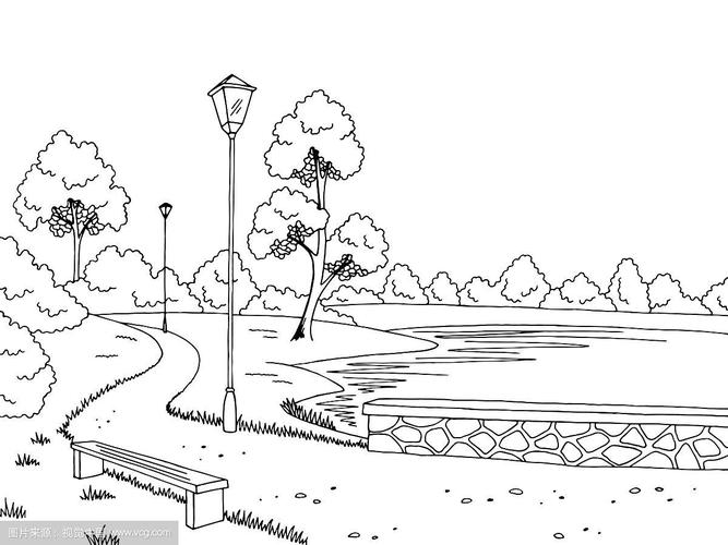 公园简笔画简单又漂亮 公园简笔画简单又漂亮自然