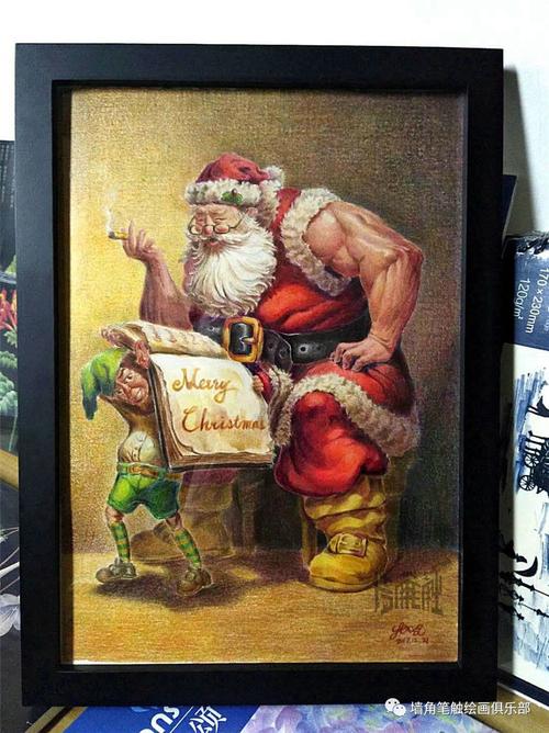 圣诞老人彩铅画 圣诞老人的彩铅画