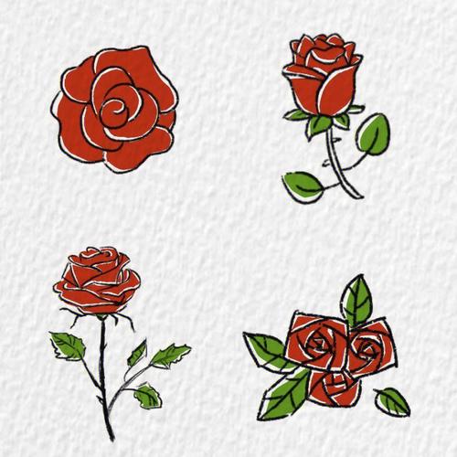 如何画玫瑰花的简笔画 如何画玫瑰花的简笔画图片