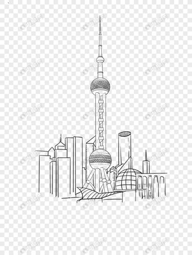 上海建筑简笔画 上海建筑简笔画图片