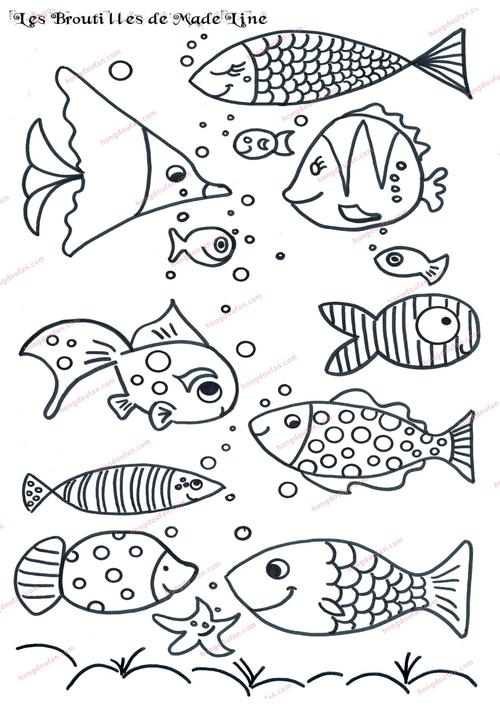 简笔画大海里的鱼图片