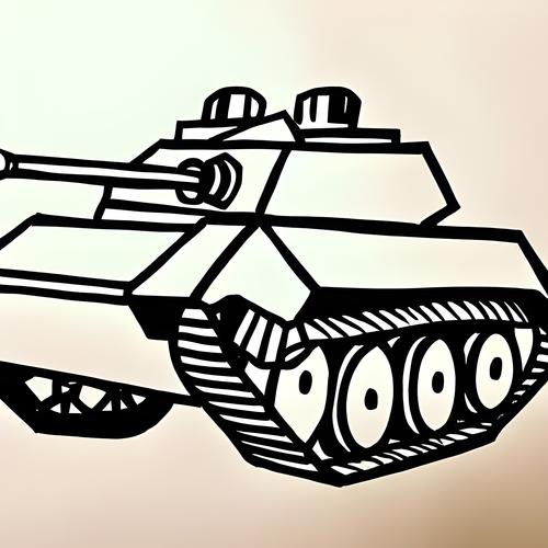 坦克车简笔画 装甲车简笔画