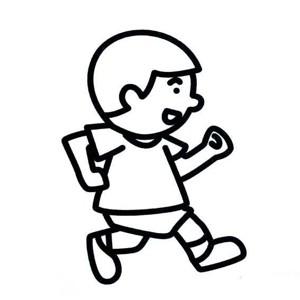 小男孩跑步简笔画