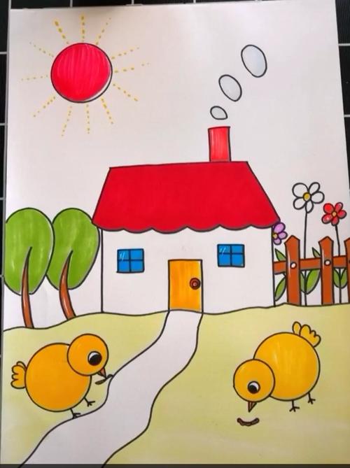 儿童画小房子 儿童画小房子图片大全